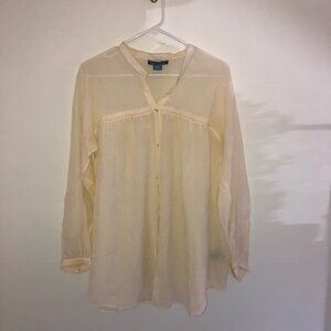 Fleurette Boho Ruffle Long Sleeve Button Down